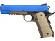 WE K-Warrior Gas Blowback Pistol (Rail - Rubber Grip - Tan/Blue)