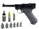 WE P08 Gasbb Pistol (4 inch - S - Full Metal - Black) (Starter Pack)